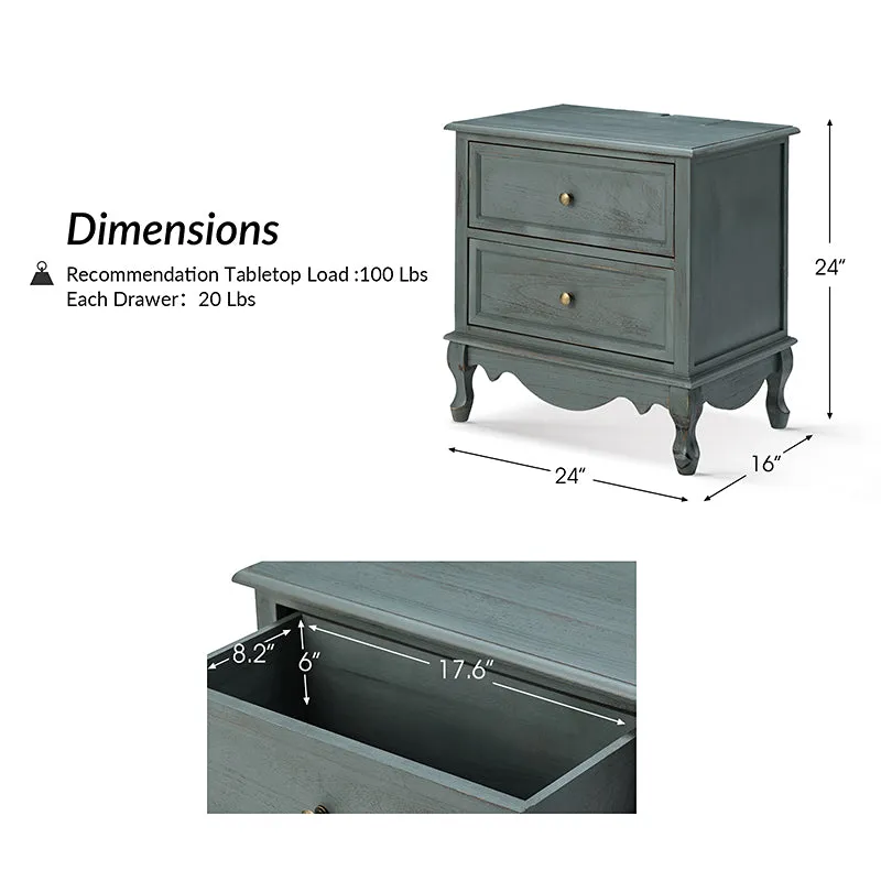 Galatea 24" Tall 2 - Drawer Nightstand Chest