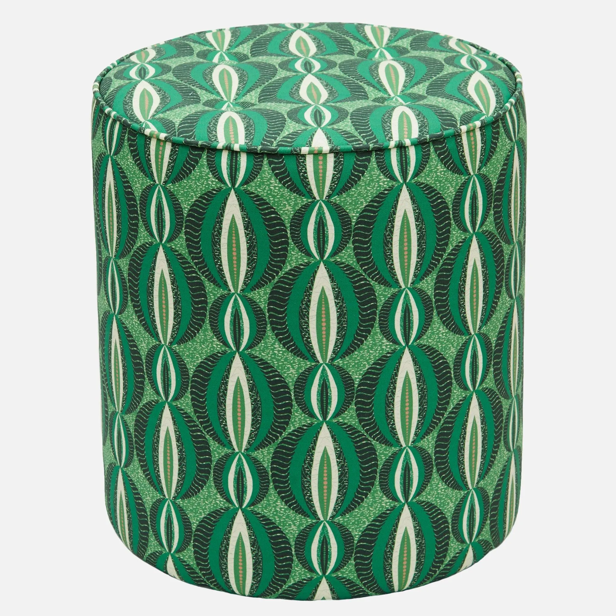 Geometric Green Ottoman