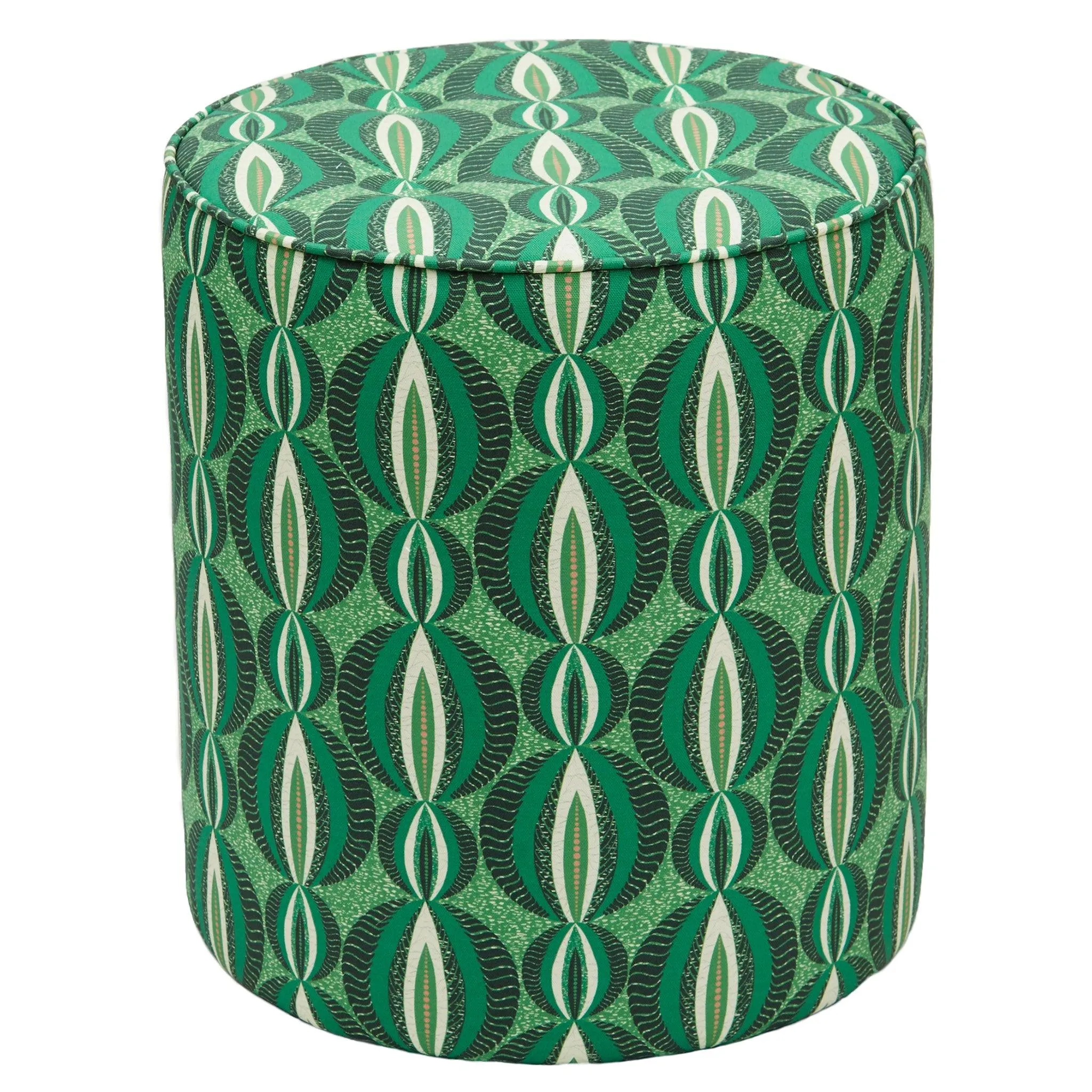 Geometric Green Ottoman