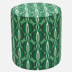 Geometric Green Ottoman