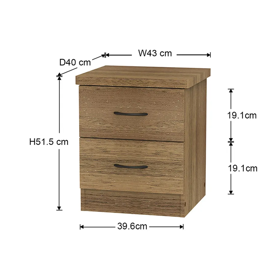 Geraine 2 Drawer Nightstand