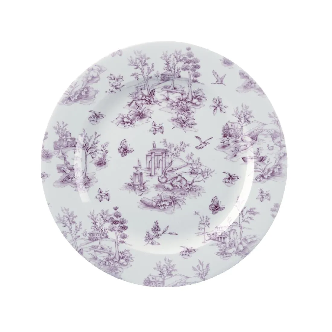 GF308 Churchill Vintage Prints Plates Cranberry Toile Print 305mm (Pack of 6)