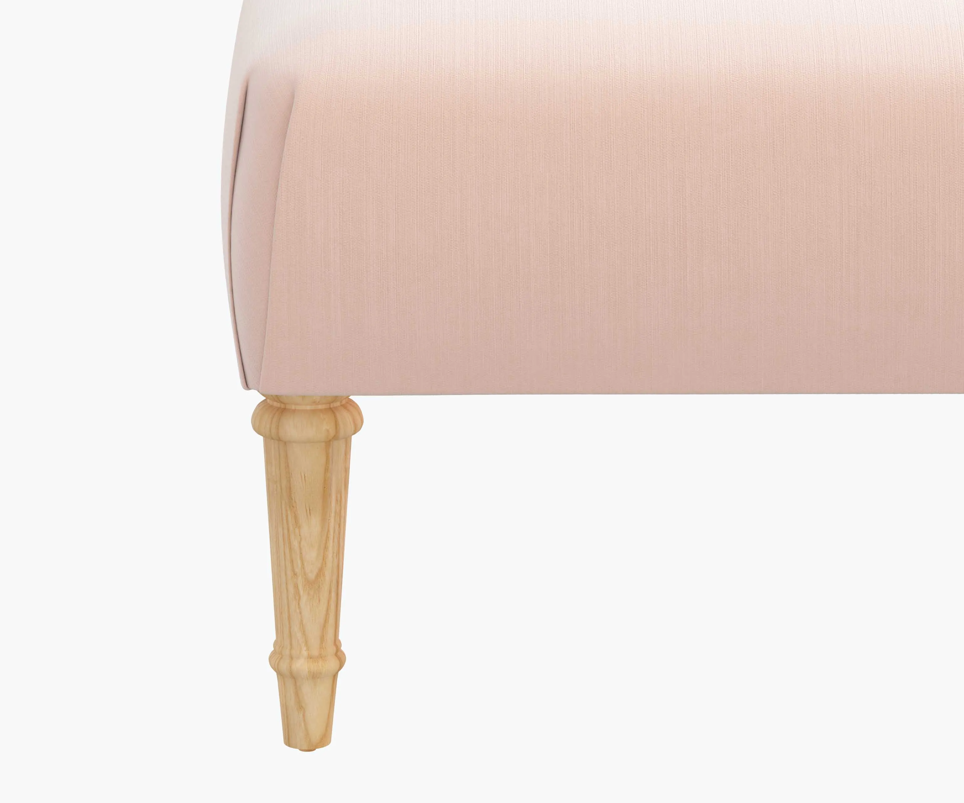 Greenwich Ottoman - Blush Velvet