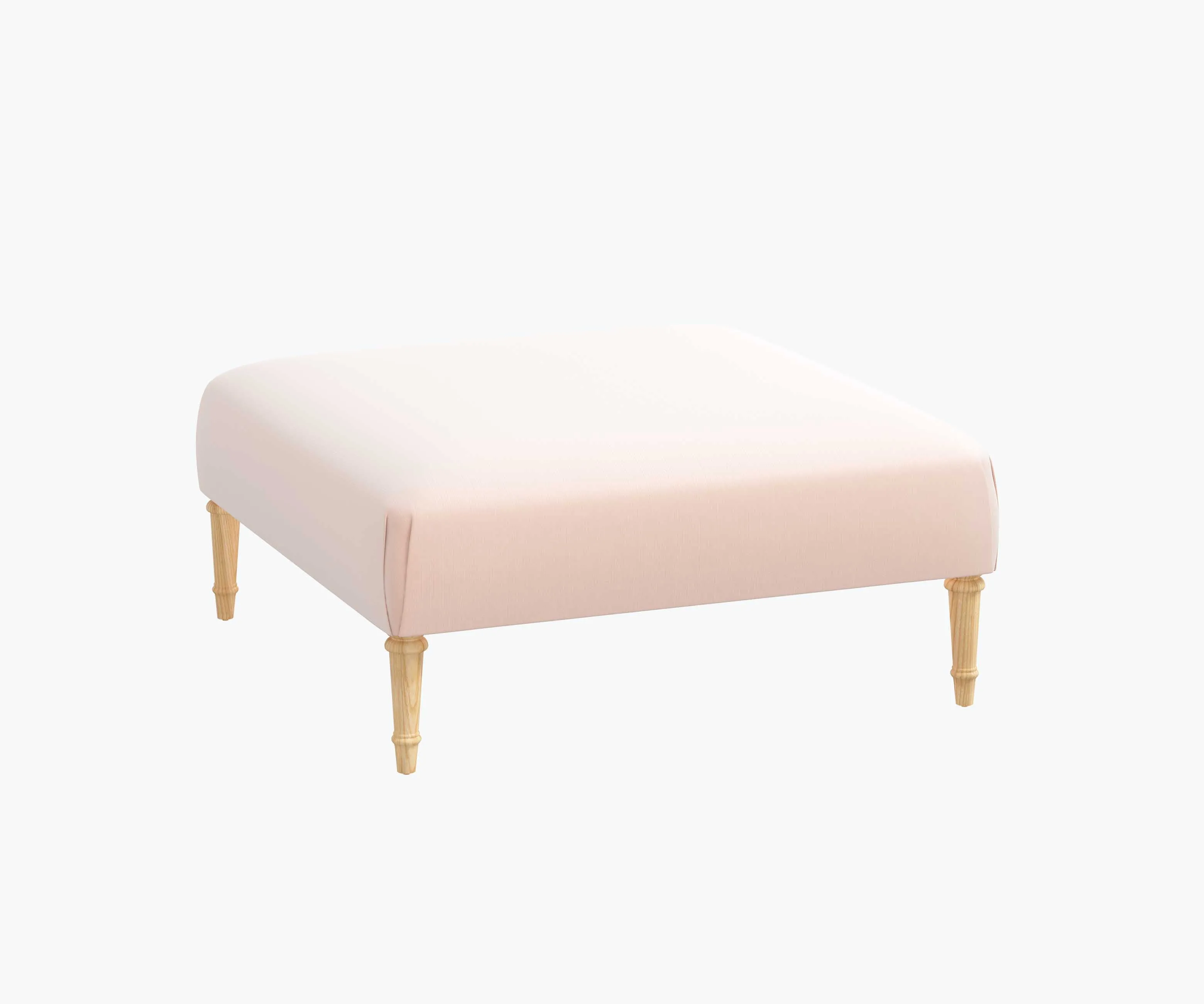 Greenwich Ottoman - Blush Velvet