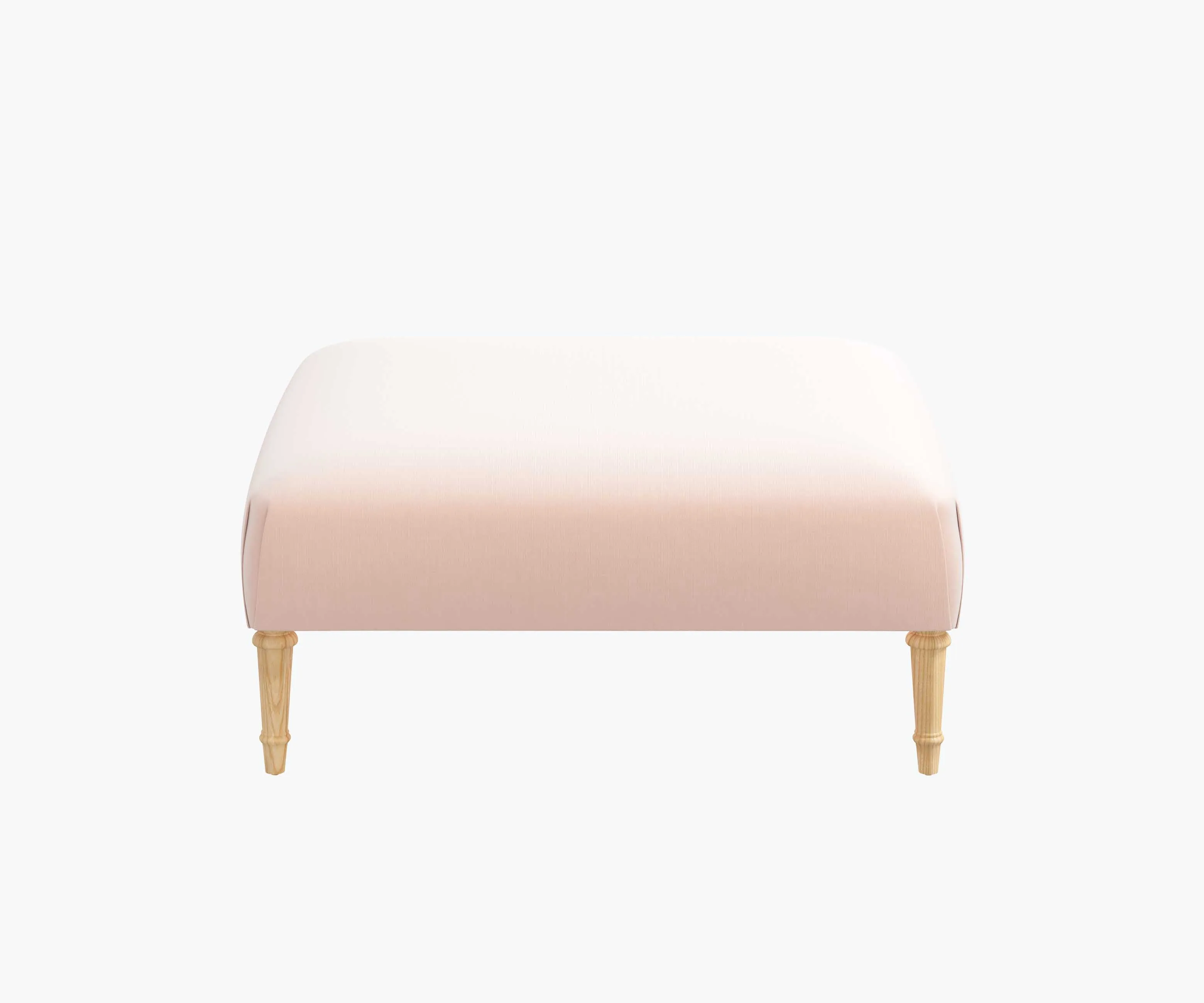 Greenwich Ottoman - Blush Velvet