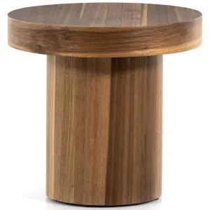 Hudson Pedestal End Table, Natural Yukas