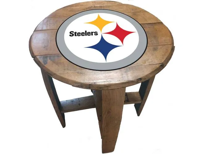 Imperial USA Officially Licensed NFL Oak Barrel Side Table