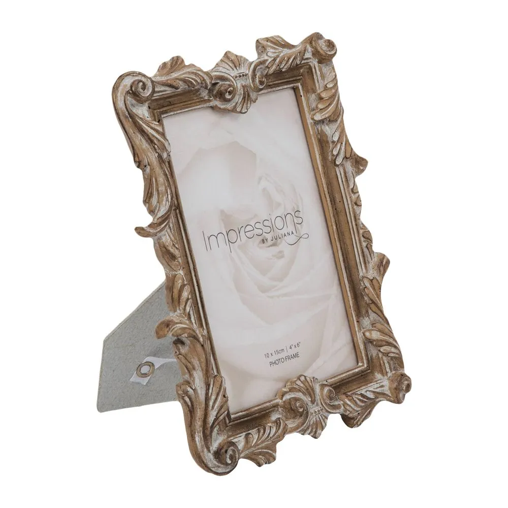 Impressions Antique Carved Wood Finish Photo Frame