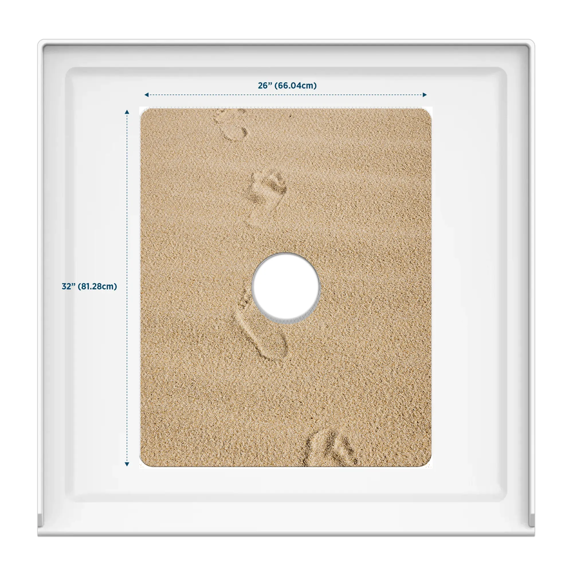 Kahuna Grip™ Non-Slip Safety Shower Mats w/6" Drain Hole