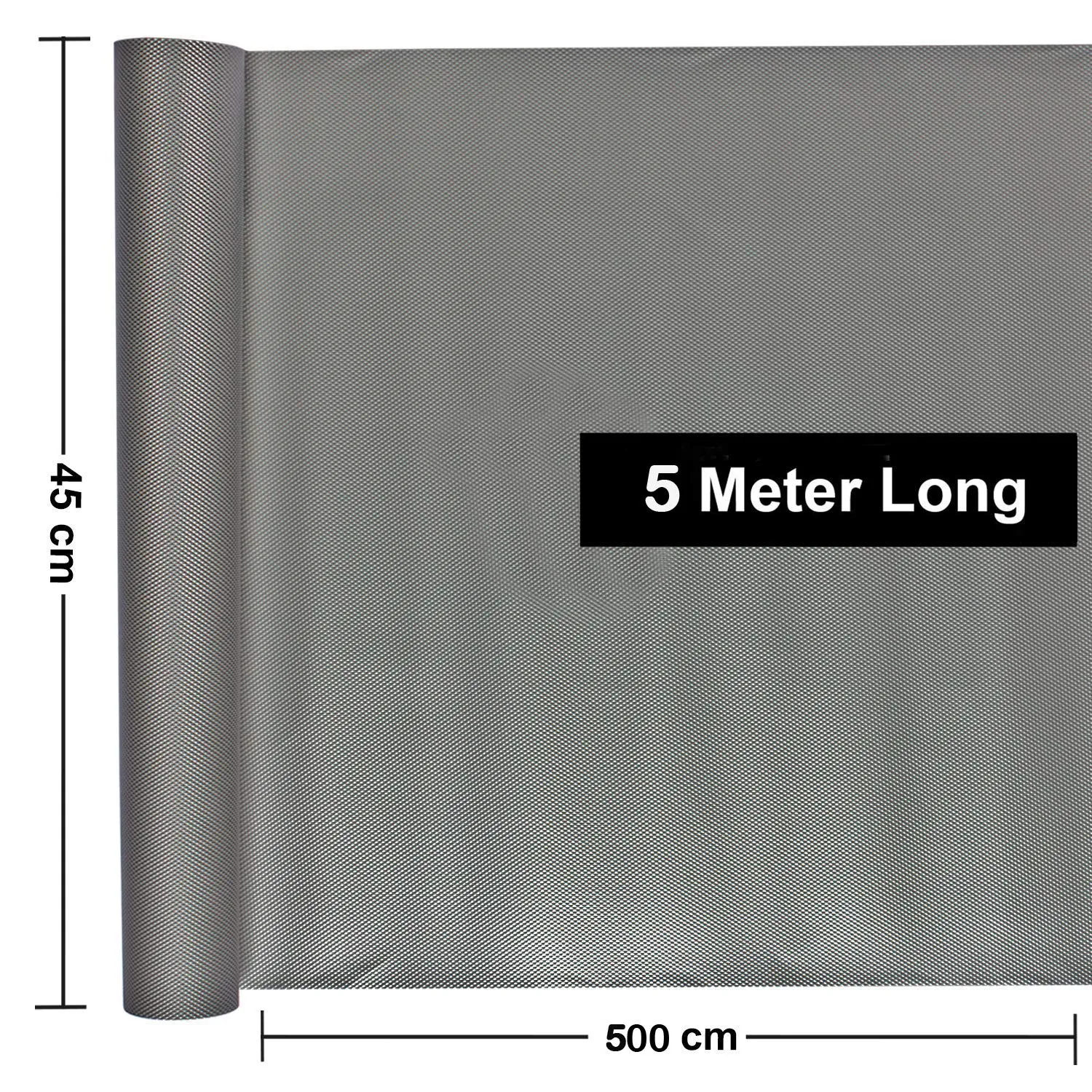 Kuber Industries 2 Pieces Multipurpose Diamond Textured Super Strong Anti-Slip Mat Liner,Size 45X500 Cm (5 Meter Roll, Grey) - CTKTC45452