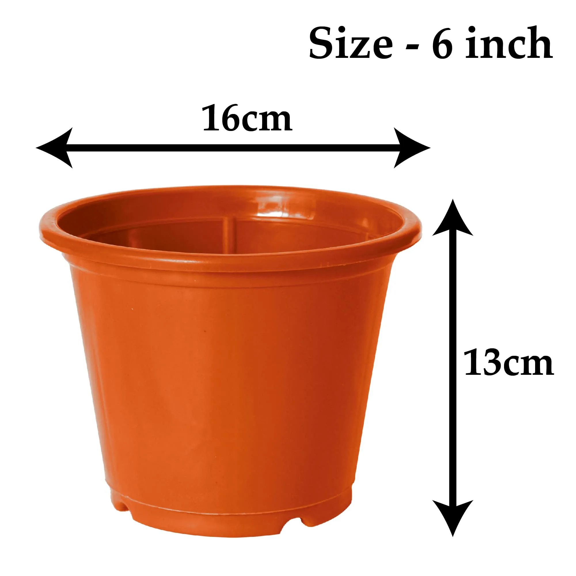 Kuber Industries Durable Plastic Flower Pot|Gamla for Indoor Home Decor & Outdoor Balcony,Garden,6"x5",Pack of 3 (Blue,Orange,Green)