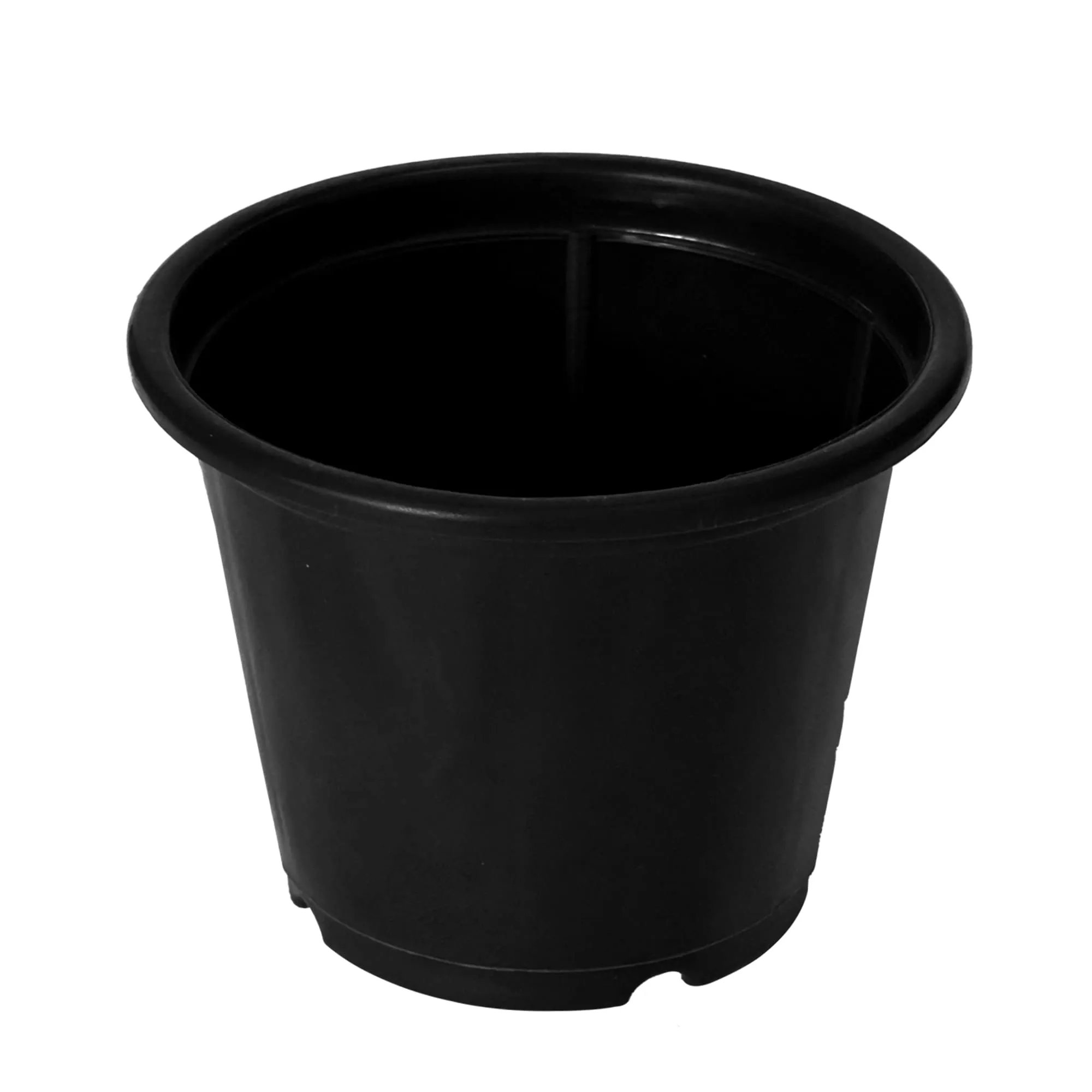 Kuber Industries Durable Plastic Flower Pot|Gamla with Drain Holes for Indoor Home Decor & Outdoor Balcony,Garden,6"x5",Pack of 10 (Black)