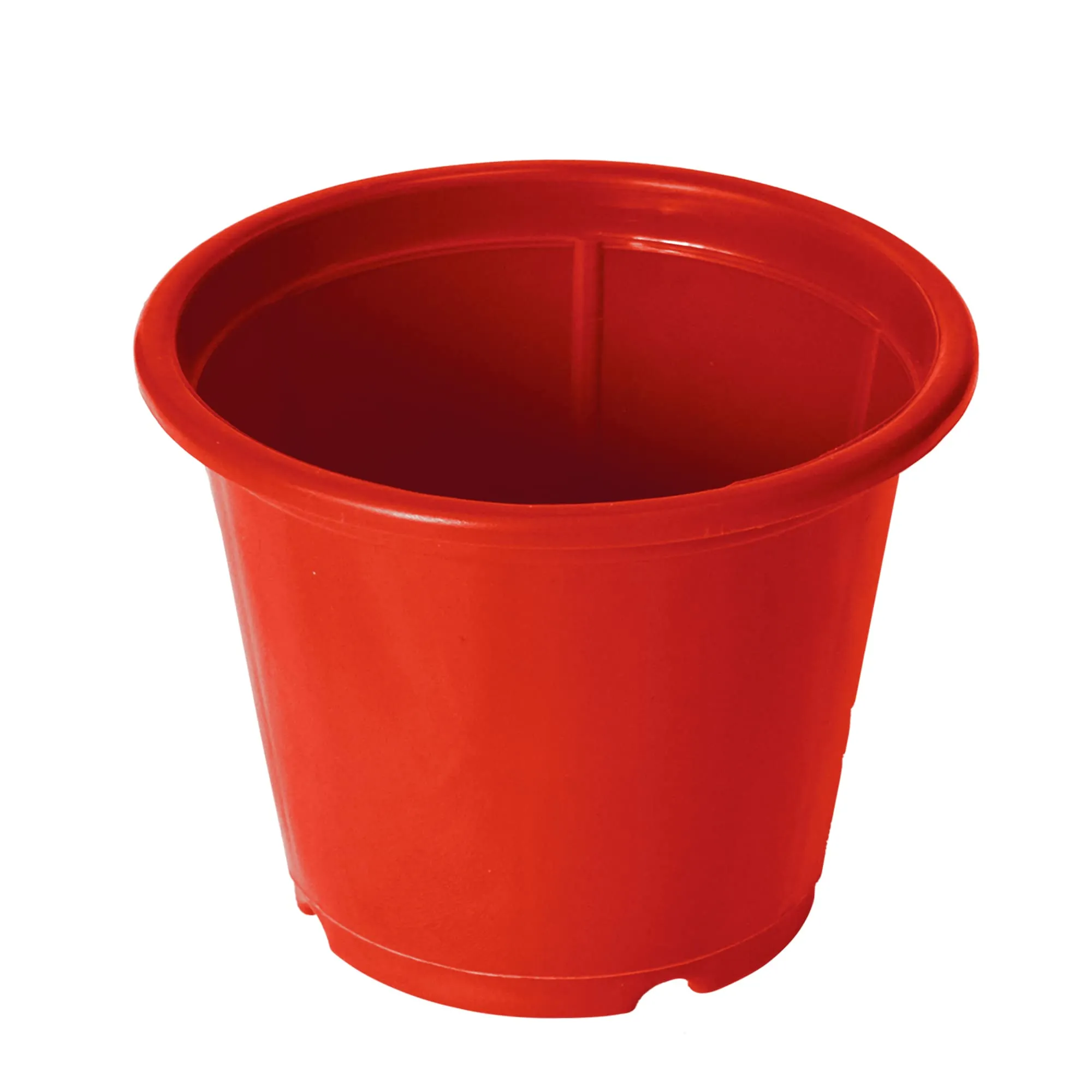 Kuber Industries Durable Plastic Flower Pot|Gamla with Drain Holes for Indoor Home Decor & Outdoor Balcony,Garden,6"x5",Pack of 10 (Red)