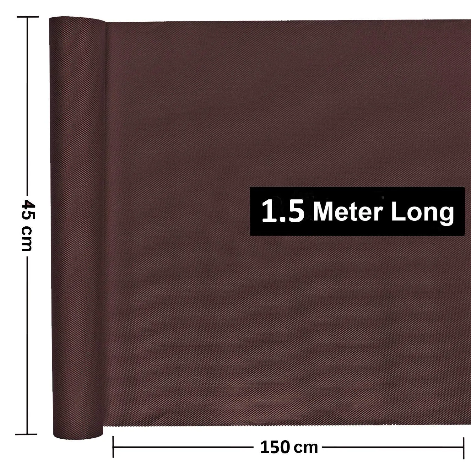 Kuber Industries Multipurpose Diamond Textured Super Strong Anti-Slip Mat Liner,Size 45X150 Cm (1.50 Meter Roll, Brown) - CTKTC045525