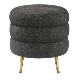 LADDER BLACK TWEED OTTOMAN