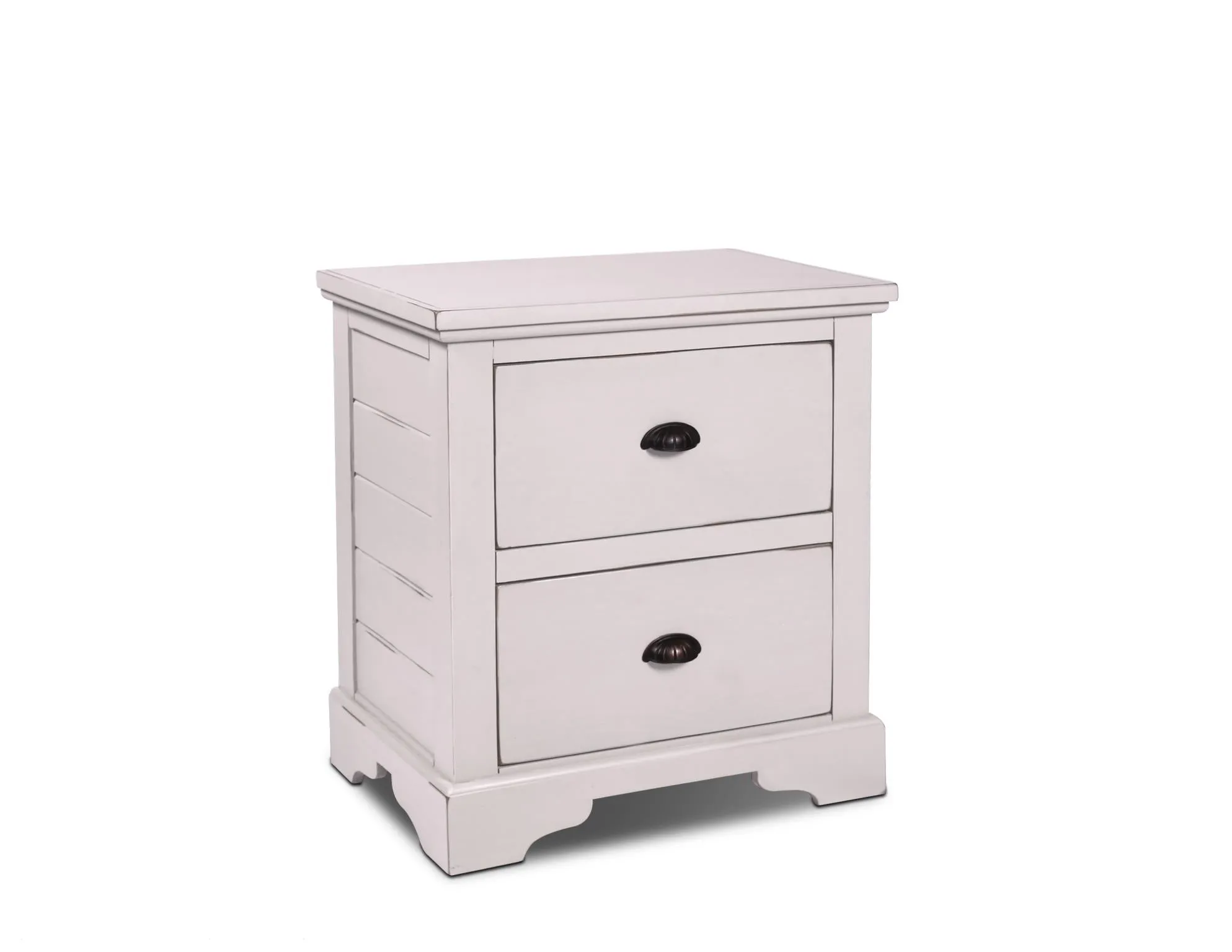 Landon 2 Drawer Nightstand - Distressed White