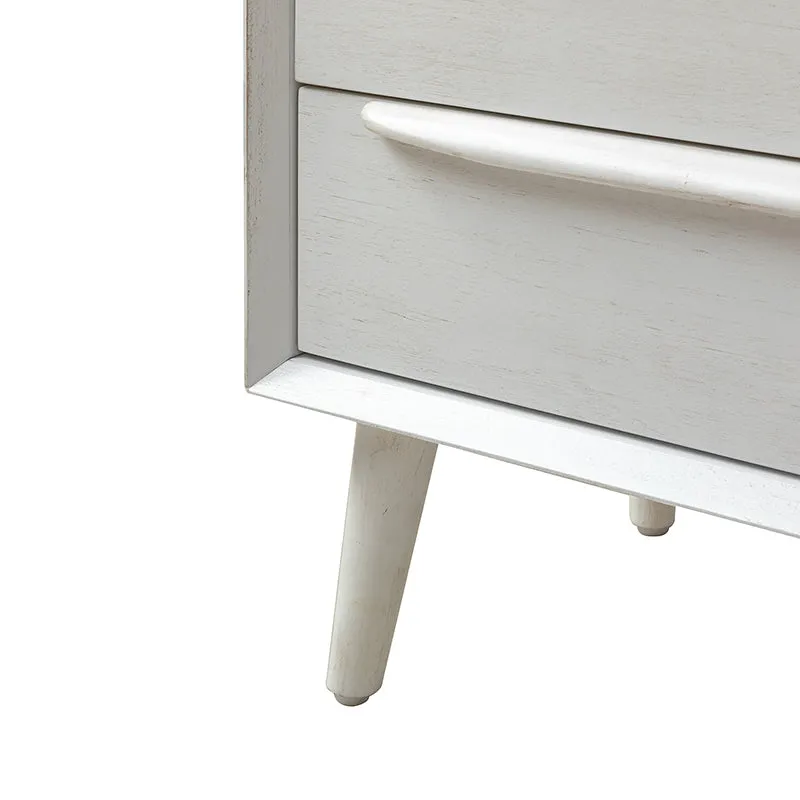 Lilian 2 - Drawer Mid Century Nightstand with Built-in Outlets