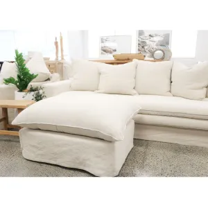 Lotus Luxurious Modern Slipcover Sofa / Lounge Ottoman White Colour