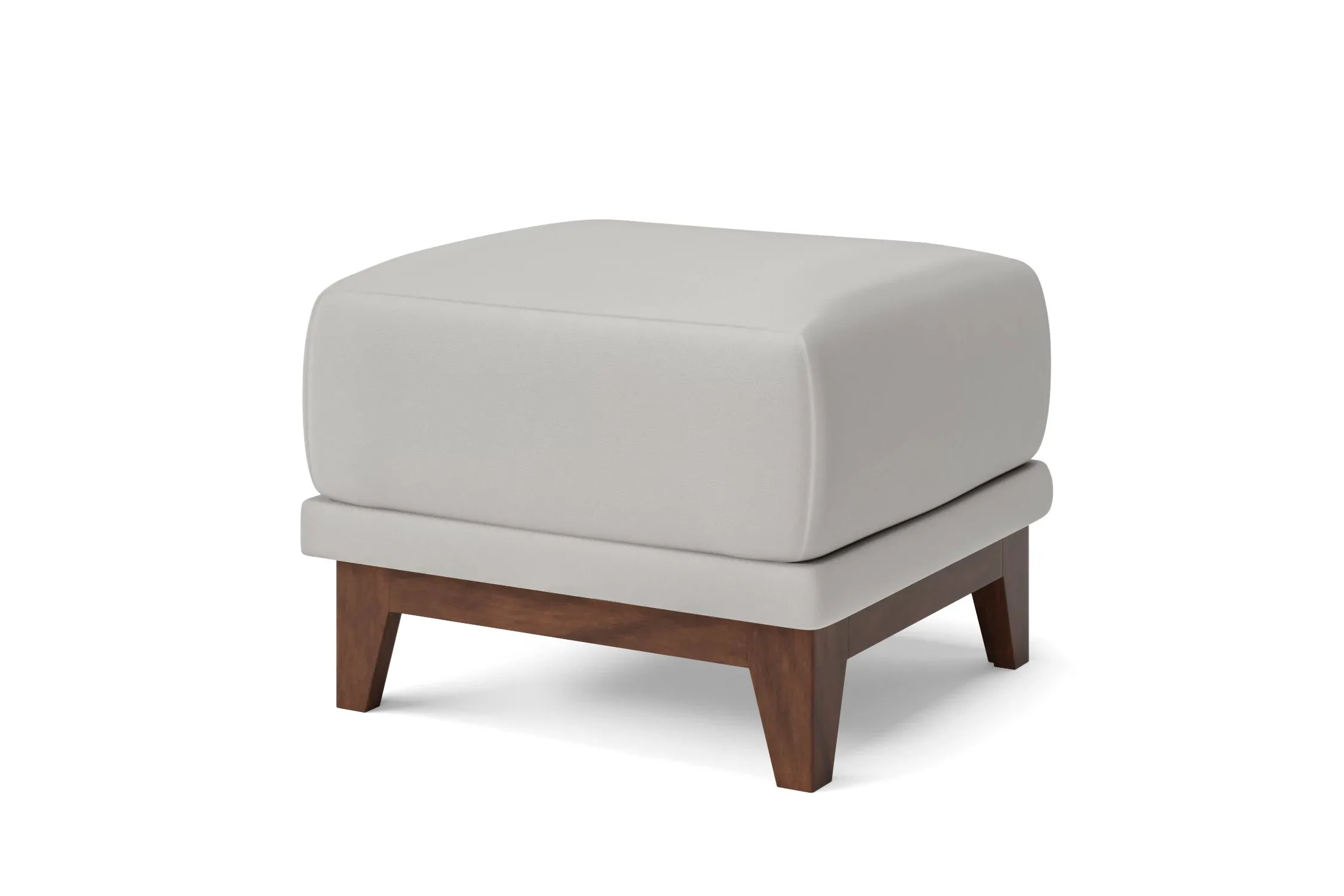 Lucca Ottoman White Leather