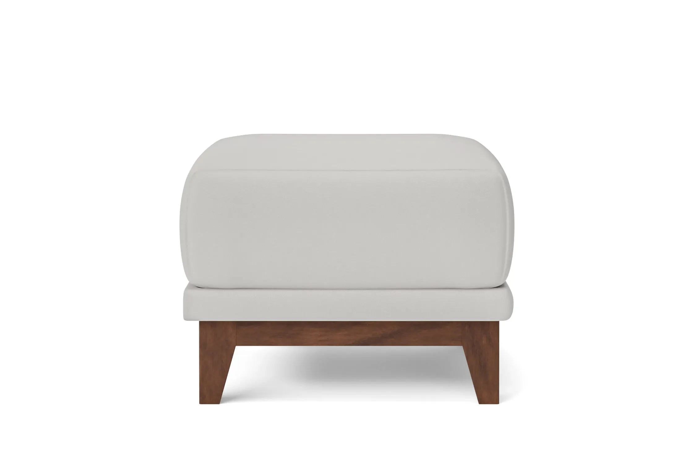 Lucca Ottoman White Leather