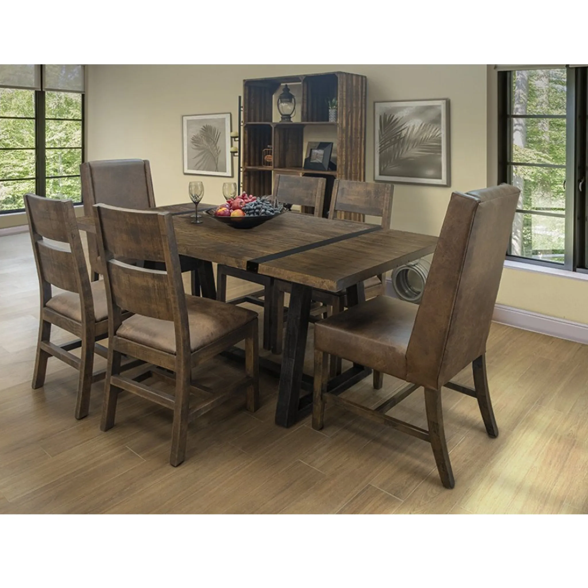 Maxwell Rustic Industrial Dining Table - 78"