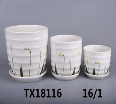 Modern Ceramic Flower Pots - Set of 3 | White | Minimalistic Design