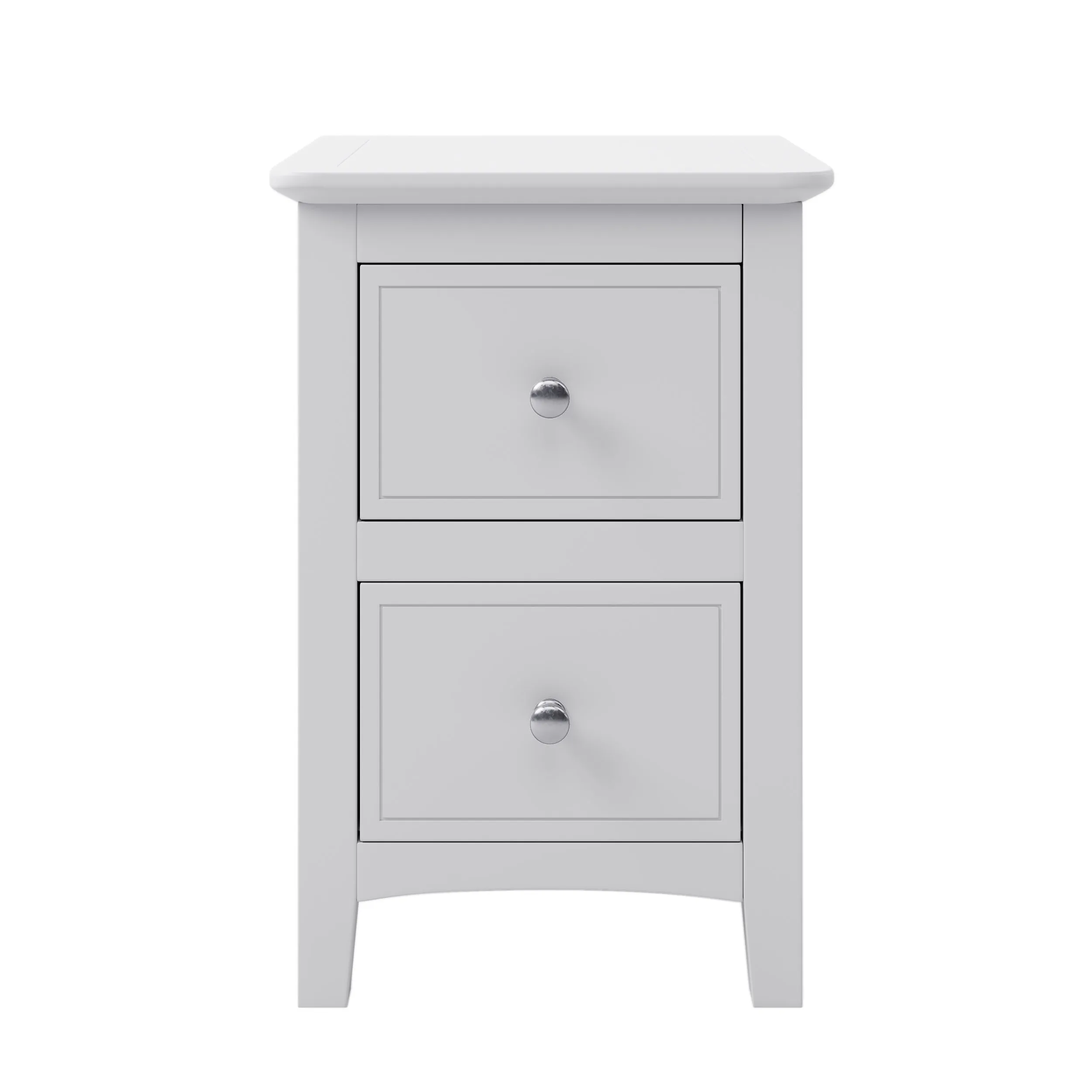 New Port 2 Drawers Solid Wood Nightstand End Table - White