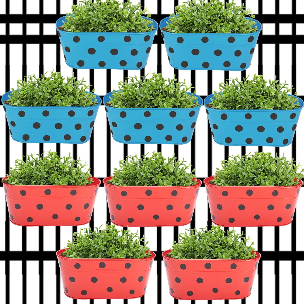 Oval Polka Dot Balcony Railing Planter