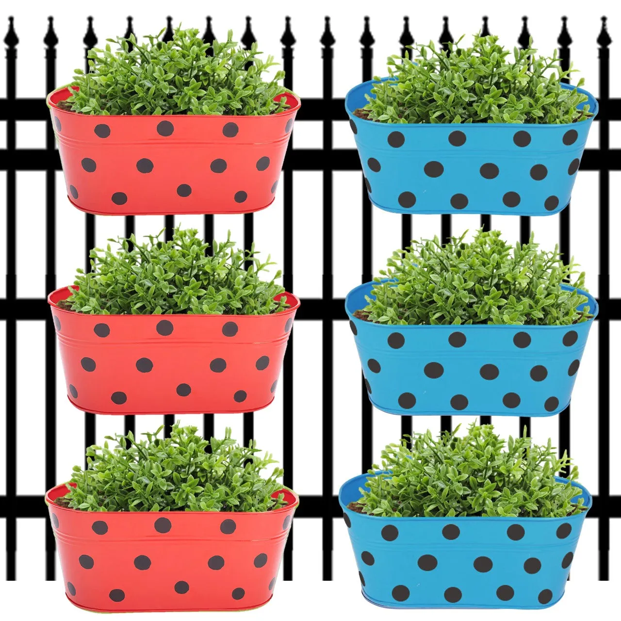 Oval Polka Dot Balcony Railing Planter