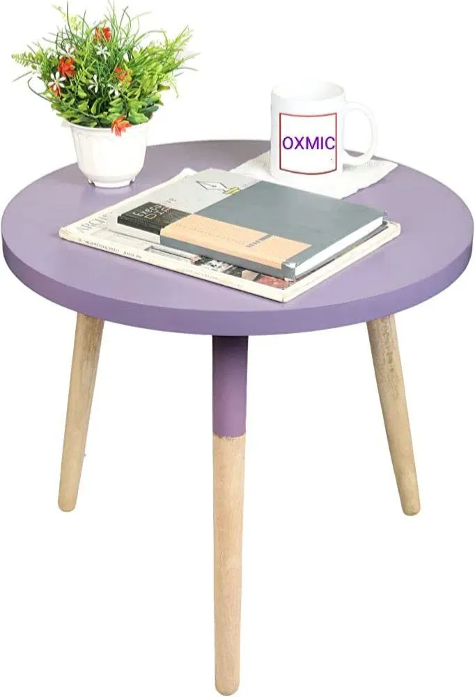 OXMIC Engineered Wood End Table | Living Room Sofa Center Coffee Table for Home Decor Furniture | Coffee Table with Storage | (Purple)