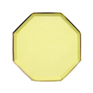 Pale Yellow Side Plates,  Set of 8 Beautiful Basics Yellow Side Paper Plates, 7.9" x 7.9"