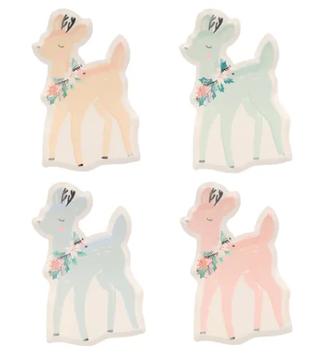 Pastel Deer Diecut Plates