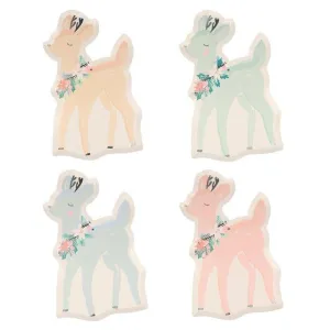 Pastel Deer Plates - Pack of 8