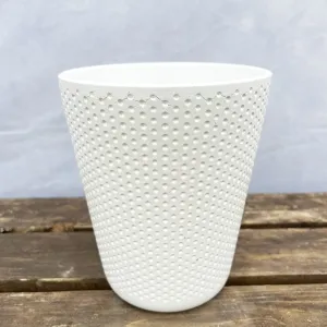 Patterned White Ceramic 12cm Pot