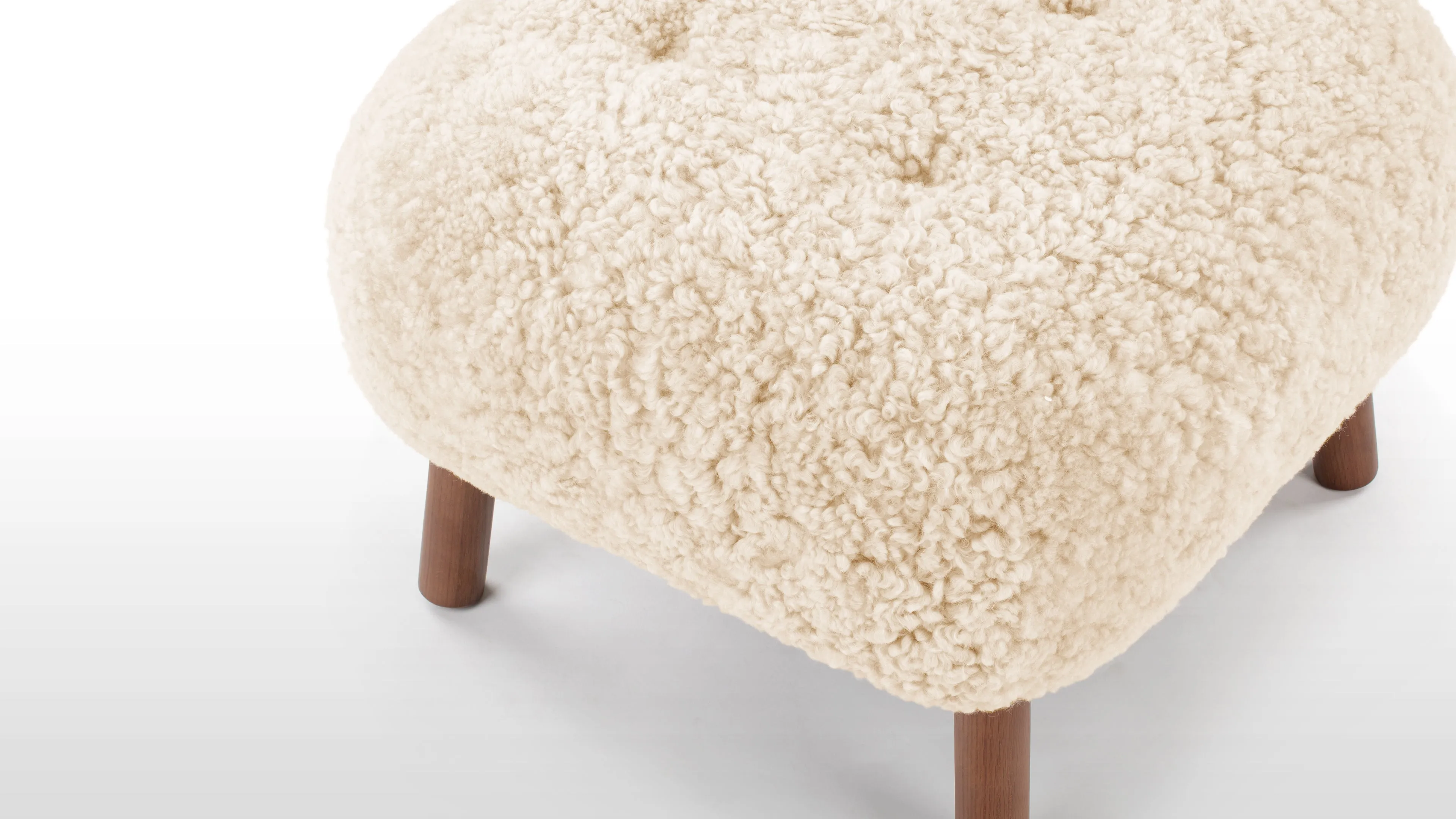 Petra - Petra Ottoman, Natural Luxe Sheepskin