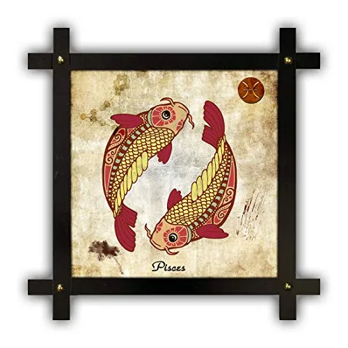 Poster N Frames Cross Wooden Frame Hand-Crafted with Photo of Astrological Star Sign Pisces p-45