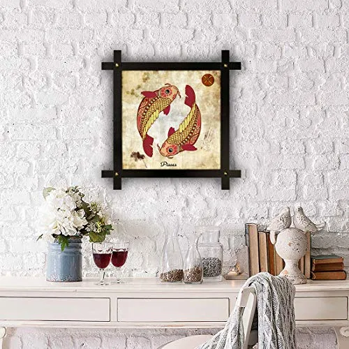 Poster N Frames Cross Wooden Frame Hand-Crafted with Photo of Astrological Star Sign Pisces p-45