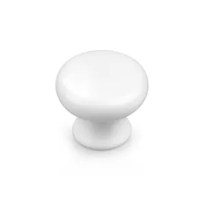 Probrico Single Hole Cabinet Knobs Modern Pulls for Kitchen Cabinet Doors, Dresser Drawers, Bathroom Vanity, Nightstands & Closets, 1-1/2 inch (33 mm) Diameter, White