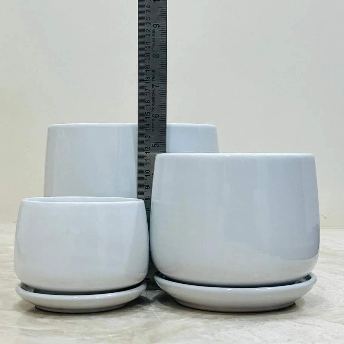 Pure Essence Ceramic Pot Set Of 3