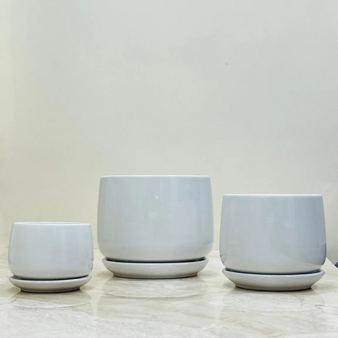 Pure Essence Ceramic Pot Set Of 3