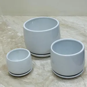 Pure Essence Ceramic Pot Set Of 3