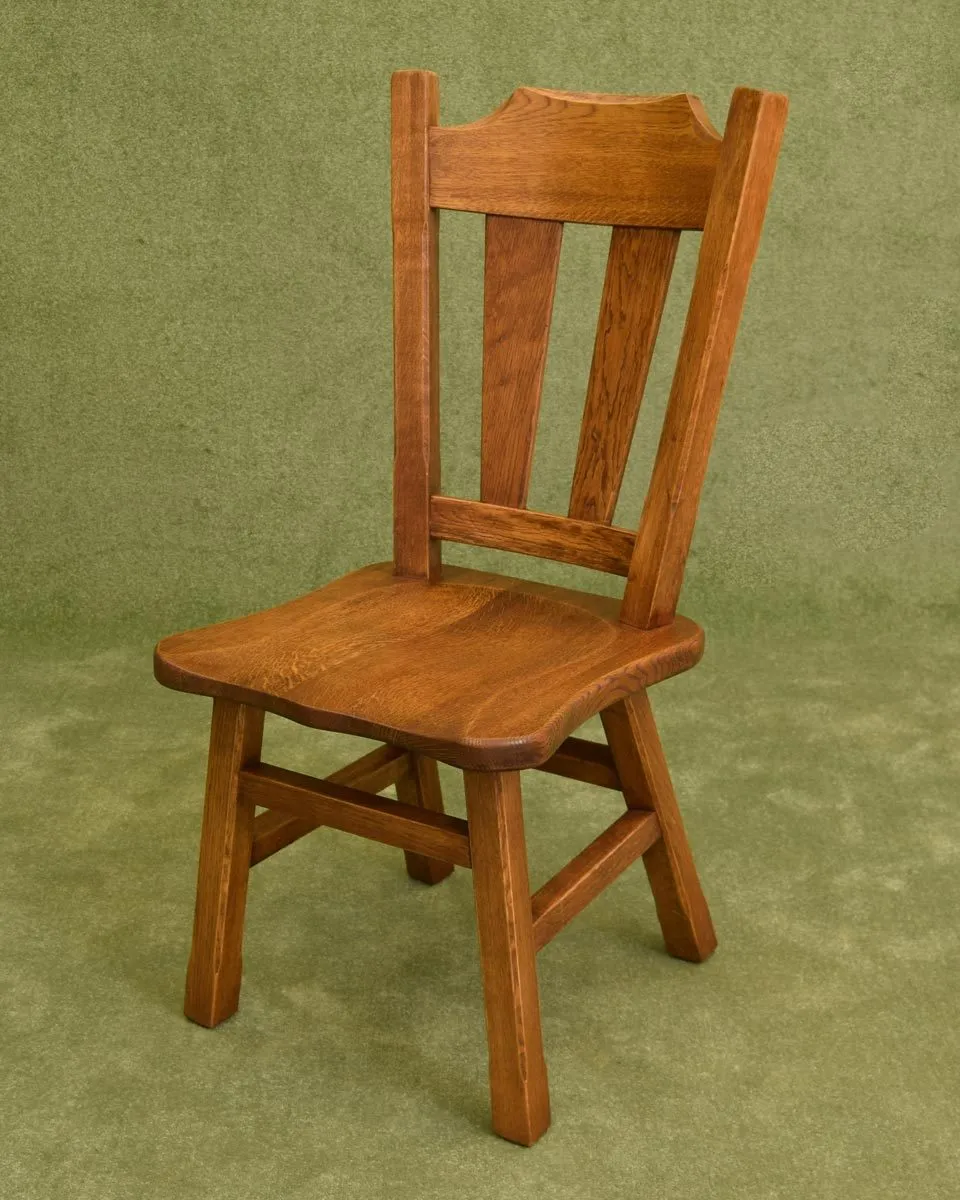 Round Rustic Dutch Oak Table & 4 Chairs