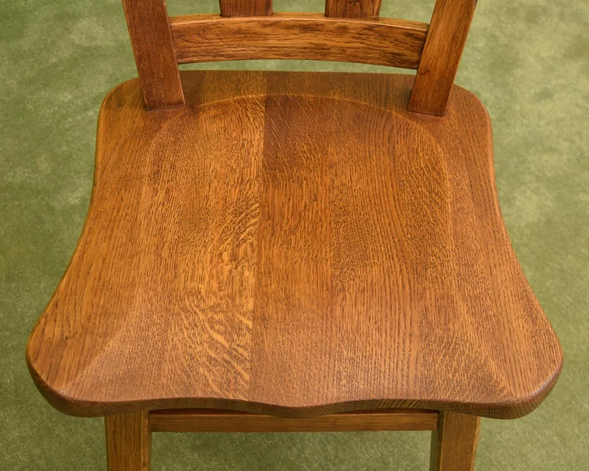 Round Rustic Dutch Oak Table & 4 Chairs