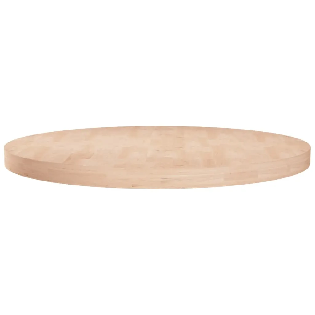 Round Table Top Ø70x4 cm Untreated Solid Wood Oak