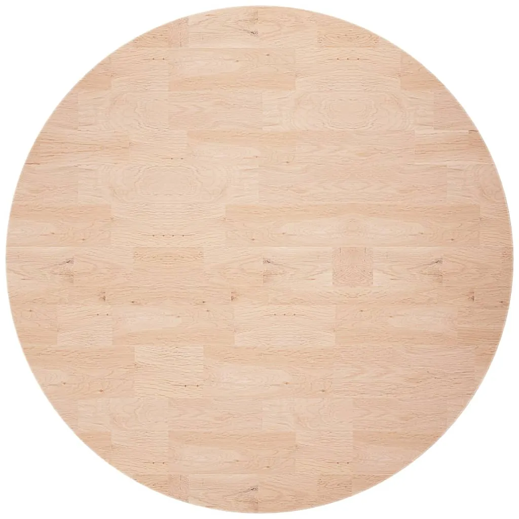 Round Table Top Ø70x4 cm Untreated Solid Wood Oak