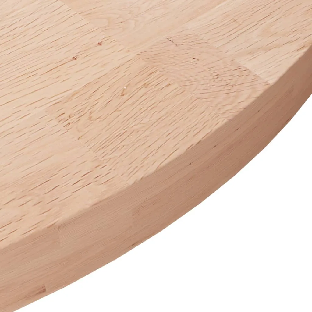 Round Table Top Ø70x4 cm Untreated Solid Wood Oak