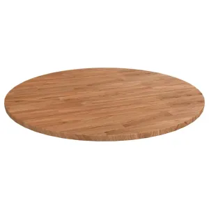 Round Table Top Light Brown Ø70x1.5 cm Treated Solid Wood Oak