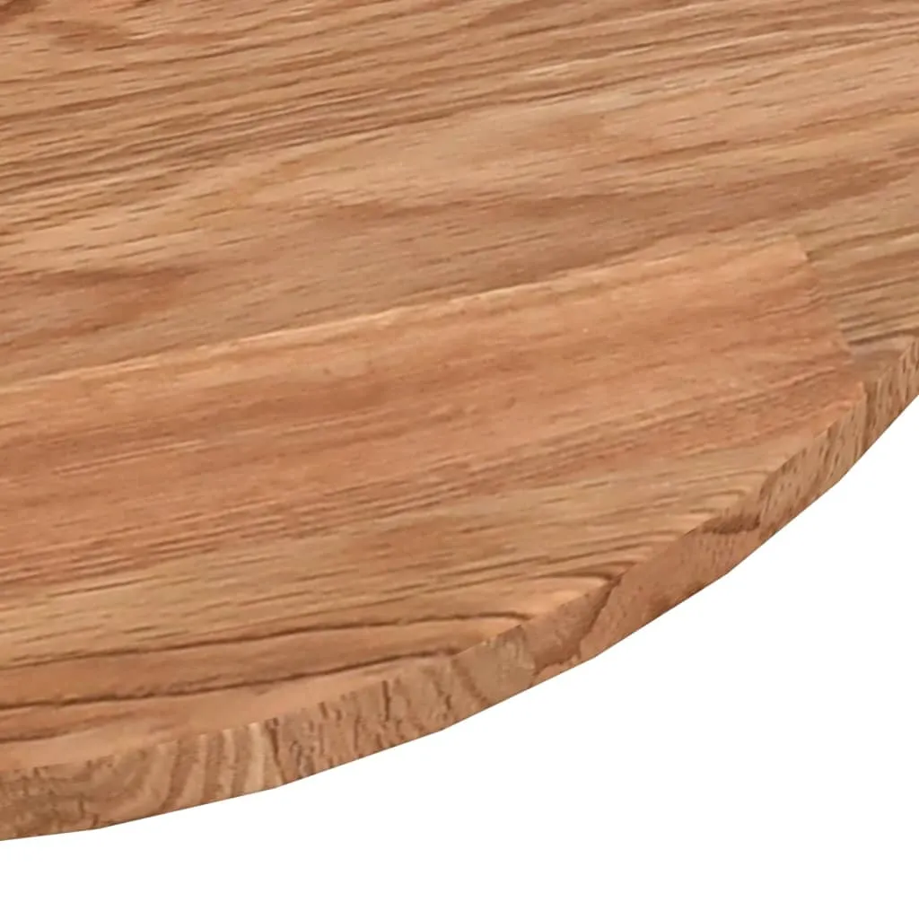 Round Table Top Light Brown Ø70x1.5 cm Treated Solid Wood Oak