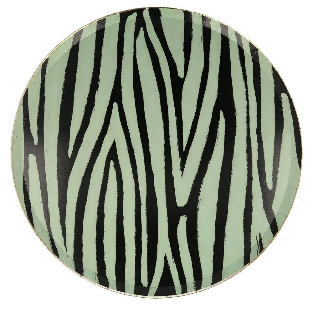 Safari Animal Print Paper Plates, Set of 8 Large Animal Print Dinner Plates