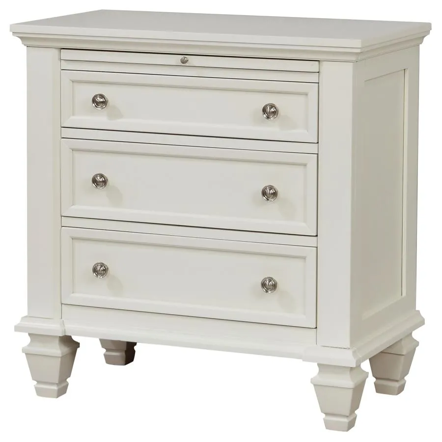 Sandy Beach 3-drawer Nightstand Buttermilk